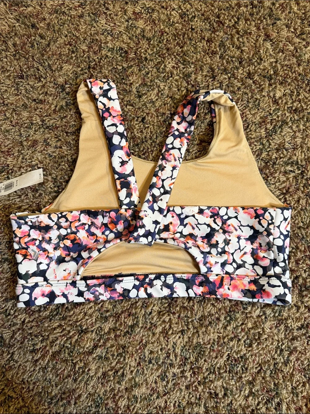 Old Navy Girls Floral Pink & Charcoal Camo Sports Bra Set NWT